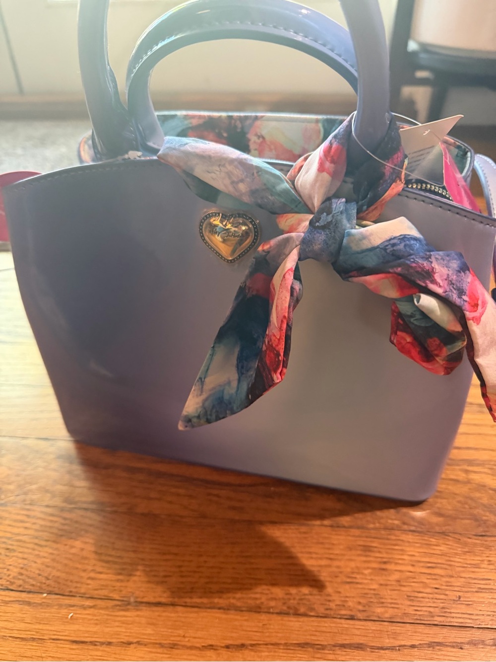 betsey johnson Lilac Tote Bag with Floral Scarf
